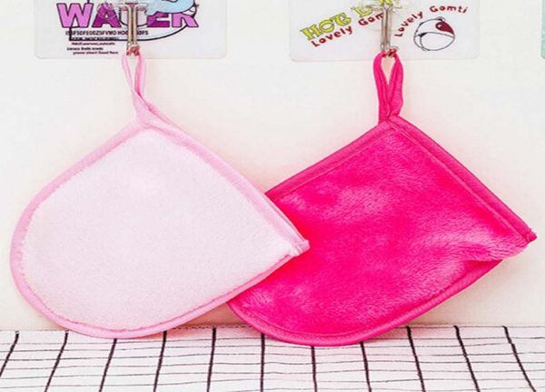 

1pcs reusable microfiber facial cloth face towel makeup remover cleansing glove tool rose pink3993275