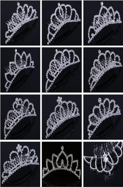 

shining rhinestone crown girls039 bride tiaras fashion crowns hair combs bridal headpieces accessories party hair jewelry for w4042046, Silver