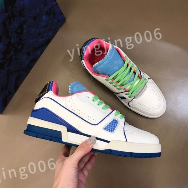 

2023 new luxury casual shoes for mens woman trainer men sneakers designer shoes retro black white blue denim leather casual sneaker size 39-