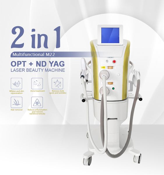 

portable m22 opt nd-yag 2 in 1 ipl opt hair removal machine ipl e-light skin rejuvenation nd yag tattoo removal salon beauty machine