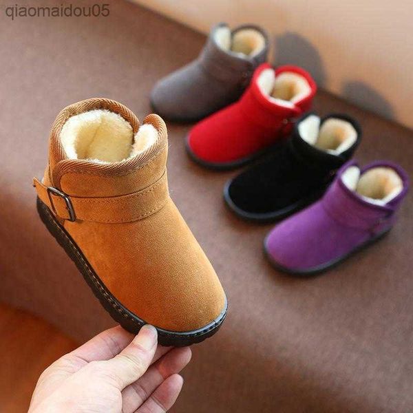 

boots boots 2021 winter snow for kids girls velvet thickened boys short shoes cotton baby warm toddler girl z230815, Black;grey