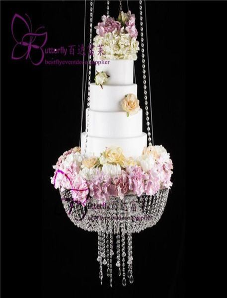 

glass crystal chandelier style drape suspended swing cake stand round 18quot6627488