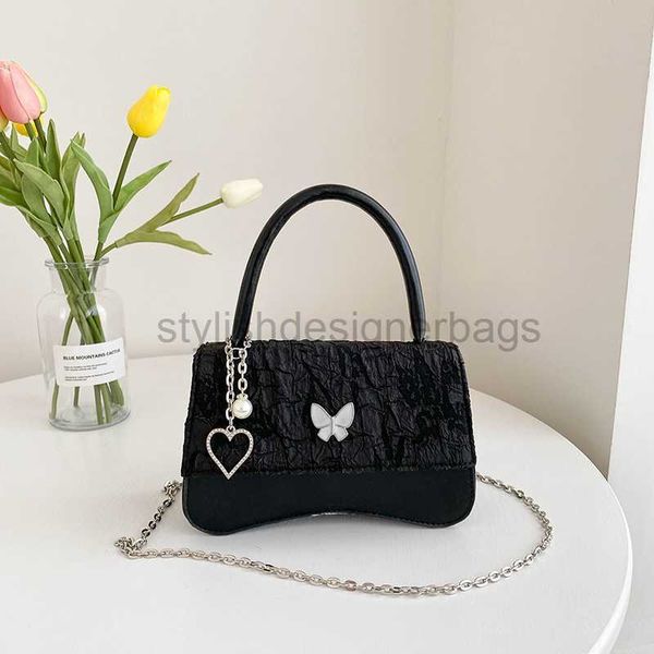 

shoulder bags advanced small square bag women's bag 2022 new girl heart bow handbag chain love one shoulder diagonal straddle bagstylis