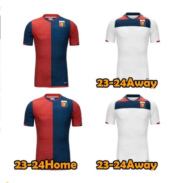 

23/24 genoa c.f.c. soccer jerseys home away rossoblu puscas coda ekuban yalcin retegui strootman 2023 20224 men football shirt ilsanker mail, Black;yellow