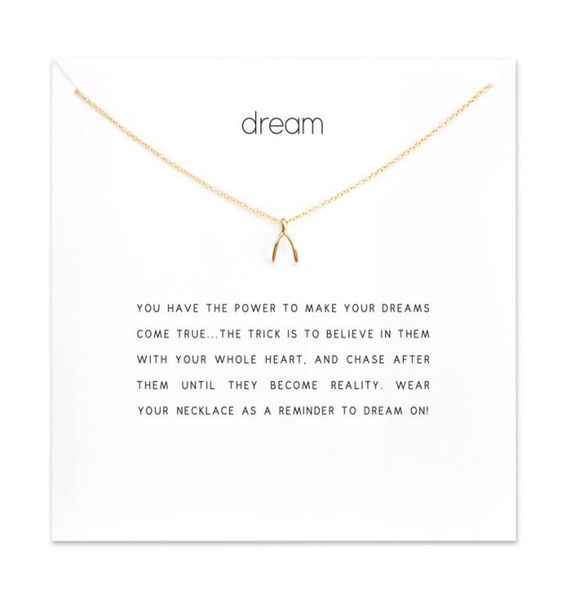 

chain choker necklaces with card gold silver wish pendant necklace for fashion women jewelry make a wish9668338