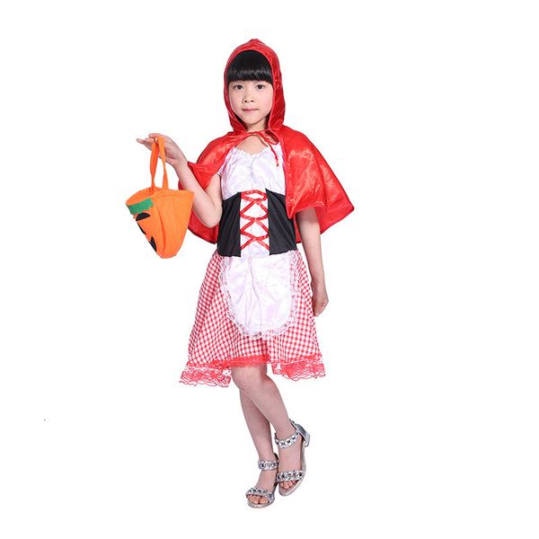 

special occasions halloween kids cute fancy dress little red riding hood costume cosplay party outfit with shawl for primary children 230814, Blue