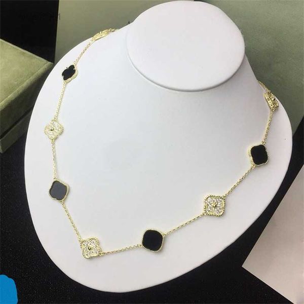 

engagement for fashion 10 agate girl necklace jewelry classic plated clover pendant necklace women charm valentine's 18k designer rose, Silver
