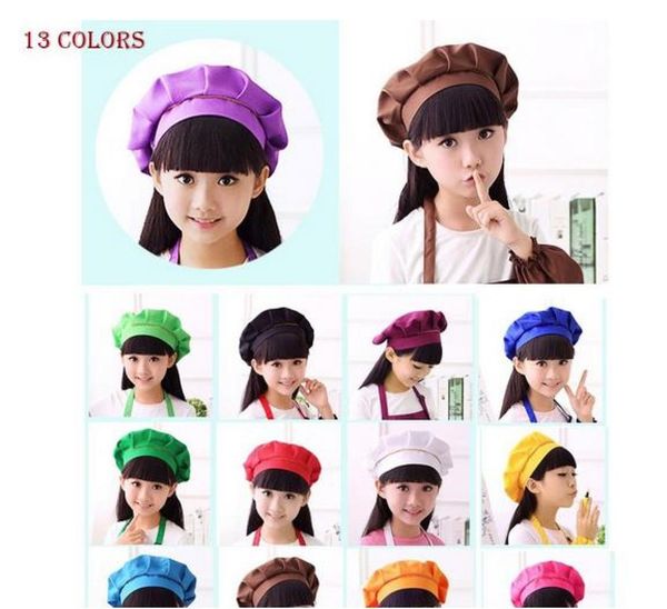 

cute kids children kitchen baking craft hat candy color chef cap7597824, Yellow