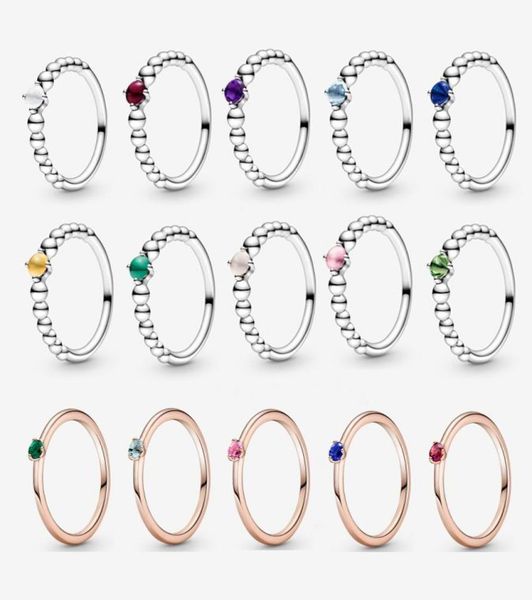 

100 925 sterling silver rings for woman solitaire milky white beaded fashion color diamond ring with box fine jewelry ladies gift3216620, Slivery;golden