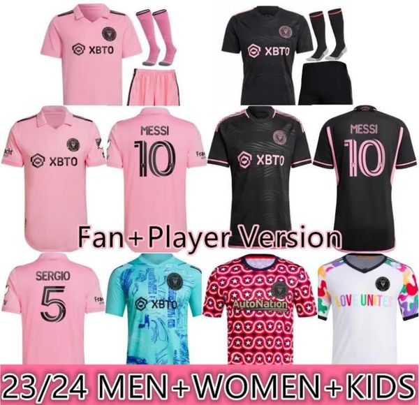 

23/24 soccer jerseys inter miamis cf kit sergio matuidi higuain jean fray campana yedlin messis mlss 2023 2024 football men women kids playe, Black;yellow