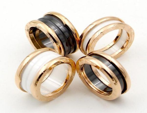 

new women love titanium steel ceramic ring men and women fashion black white weddings ring 20204647293, Silver