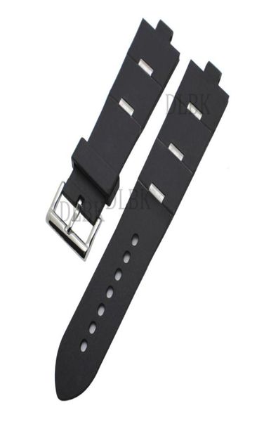

watchband 22mm 24mm men women watch band black diving silicone rubber strap stainless steel silver pin buckle for diagono6101151, Black;brown