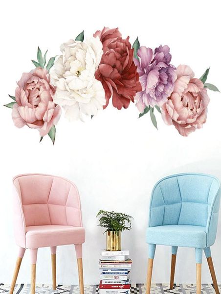 

beautiful pink peony flowers wall stickers for kids room living room bedroom home decoration wall decal home decor baby nursery4365030