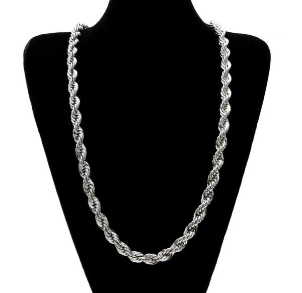 

10mm thick 76cm long solid rope ed chain 24k gold silver plated hip hop ed heavy necklace 160gram for mens6052306