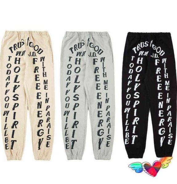 

new jogging pants men women sunday service jogging pants holy spirit trust god joggers pants cpfm t2207211373283, Black