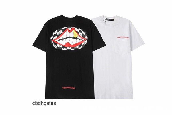 

t shirts tshirts mens chromezhearts 2023 fashion summer crow cross scout flower short sleeve graffiti print t-shirt unisex, White;black