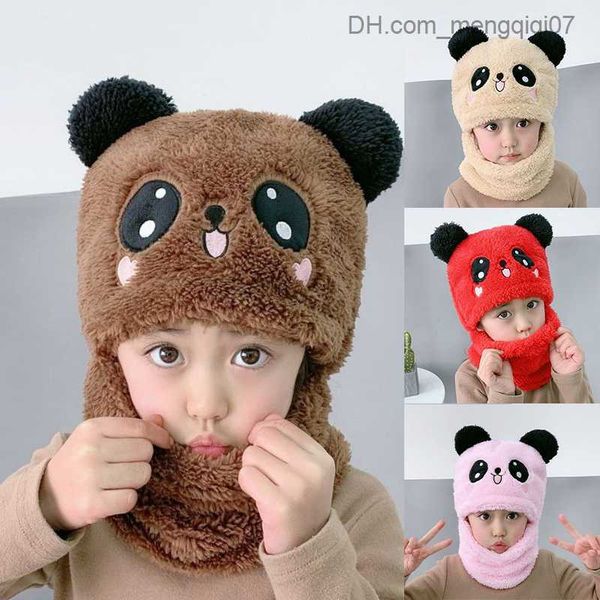 

caps hats cute winter bear hat catroon animal kids scarf fashion balaclava hat beanies baby windproof face earmuffs z230815, Yellow