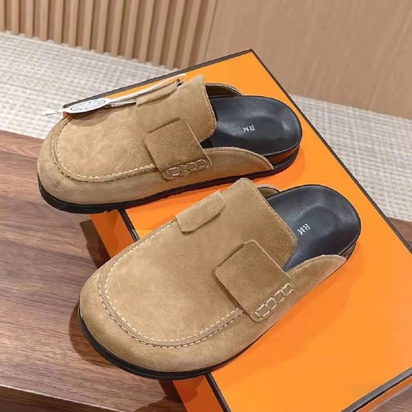 

fashion go mules h sandal boston clogs luxurys slipper mens summer travel leather designer slippers slide ladies sneaker rubbe flat heel sho, Black