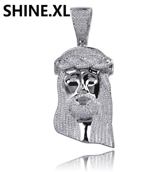 

18k gold plated solid black jesus christ pendant necklace iced out zircon mens hip hop jewelry bling party gift1561725, Silver