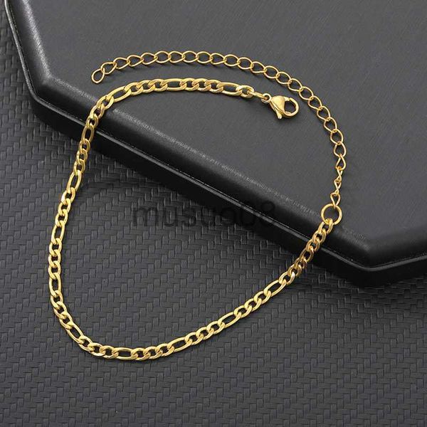 

anklets wholesale 1.0nk stainless steel anklets for women 4mm punk cuban chain for men charm fashion beh cessories foot jewelry gift j230815, Red;blue