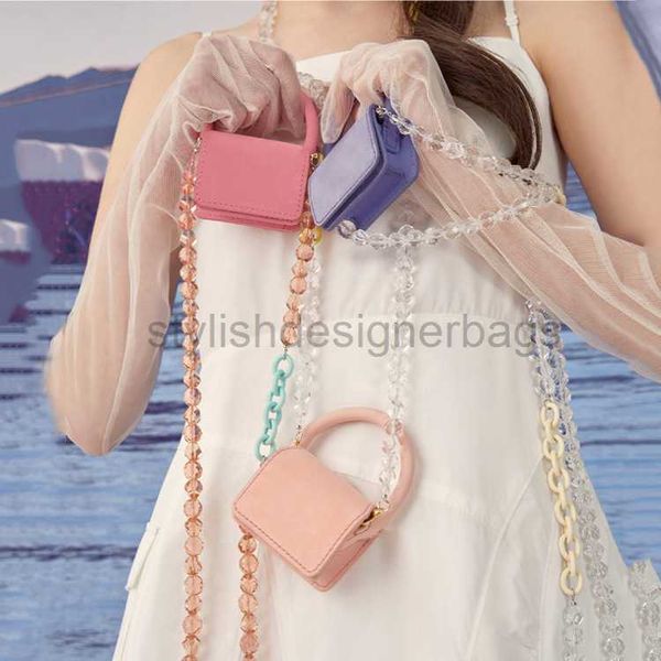 

shoulder bags mini cute girl small bag 2021 niche design new beads acrylic handheld one shoulder crossbody smallstylishdesignerbags