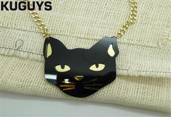 

2021 new fashion jewelry black cat head large pendant necklace for women hip phop man animal necklace for summer accessories5014459, Silver