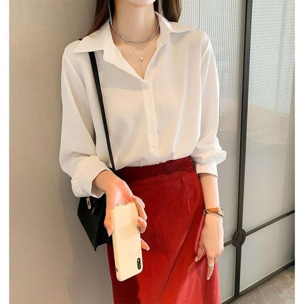 

chiffon shirt early spring fashion design small loose folded white
