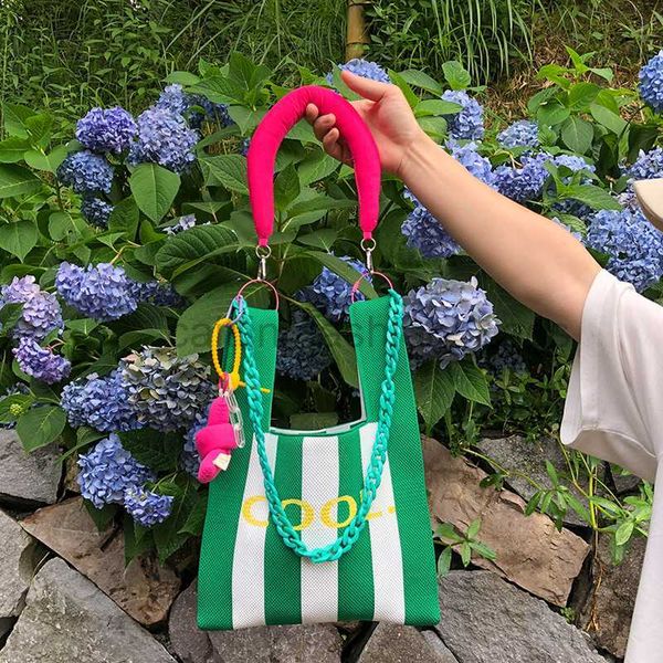 

totes design woven handheld women's bag handmade handheld bag small knitted bag simple letter shoulder bag caitlin_fashion_bags