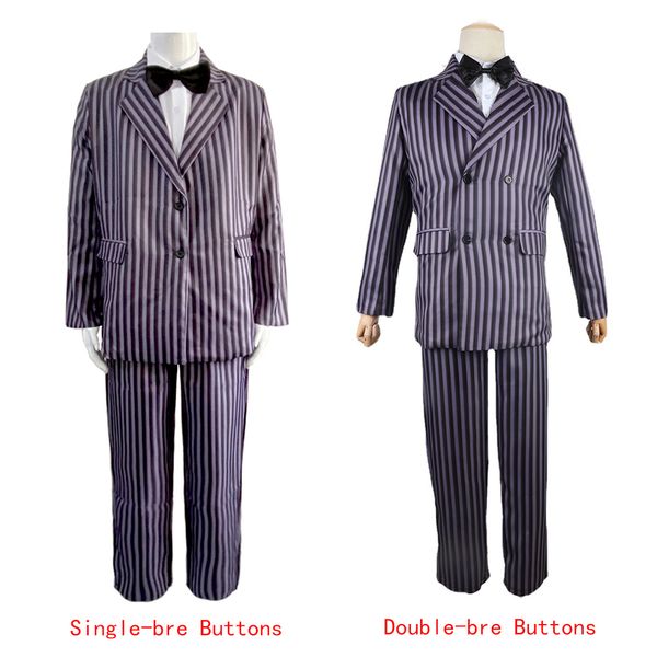 

special occasions wednesday addams costume long sleeve men's suit party uniform gomez cosplay outfits family proms halloween dad's, Blue