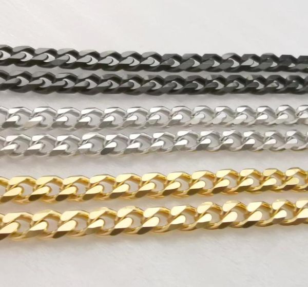 

lot 5meter in bulk 5mm blacksilver gold stainless steel curb link chain findings jewelry marking diy necklace bracelet4051491, Silver