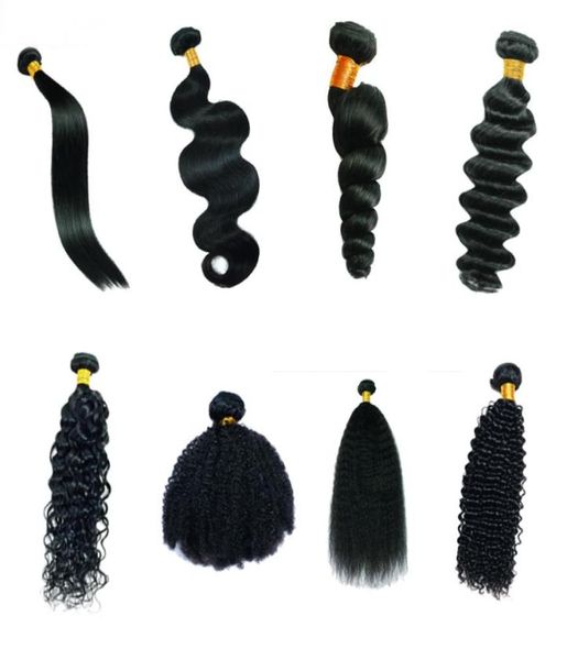 

9a 100 human hair bundles peruvian soft body straight loose wave hair 1 piece only 828 inches natural color non remy hair extens9500178, Black