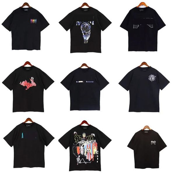 

designer mens t-shirts letter embroidery colorful speckle graffiti letter banner print t-shirts hip hop men cotton tees luxury brand t-shirt, White;black