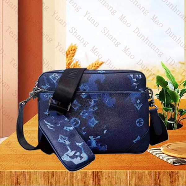 

fashion handbags men leather trio messenger bags luxury shoulder bag make up bag designer handbag tote waist bags brand briefcases purse