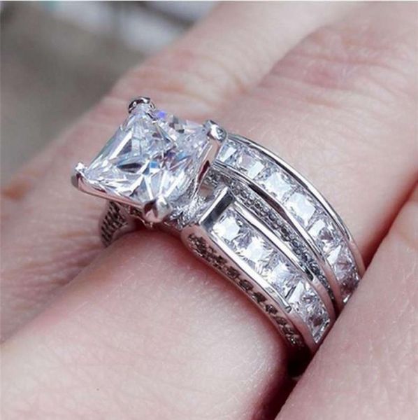 

womens classical iced out rings new trendy jewellery shiny ring wedding party gift hight quality new3791084, Golden;silver
