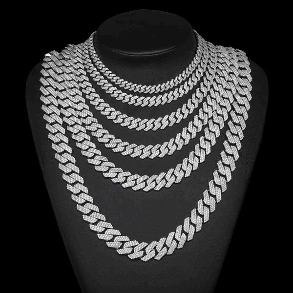 

bling moissanite cuban link chain 925 sterling silver diamond man jewelry iced out hip hop necklace for men