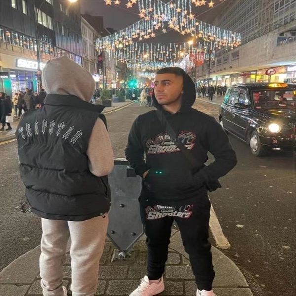 

men s hoodies sweatshirts 2023 trap star tracksuit men towel embroidery pullovers fleece casual hoodie set hoody hombre chandal t230814, Black