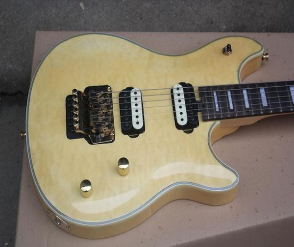 

factory natural wood color electric guitar withfloyd roserosewood fretboardflame maple veneercan be customized as request9068634
