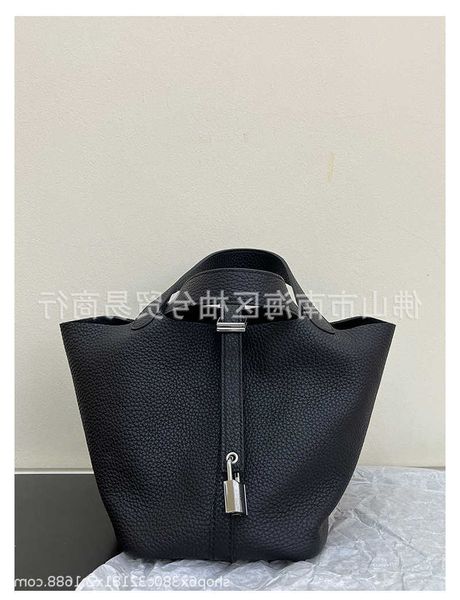 

authentic totes picotin women's luxury bags h family's layer cowhide tc leather vegetable basket bag small 18picotin bucket handba