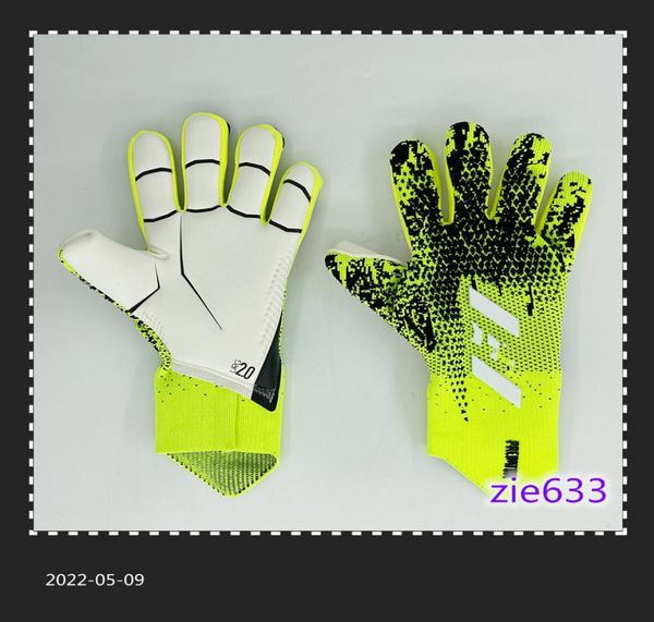 

2022 goalkeeper gloves finger protection professional men football gloves adults kids thicker goalie soccer glove4071203, Black