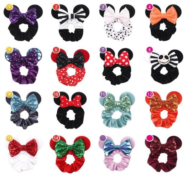 

girls hair accessories tie kids hairbands bands headbands children christmas ring velvet elastic cartoon sequin bows striped e21153768944, Slivery;white