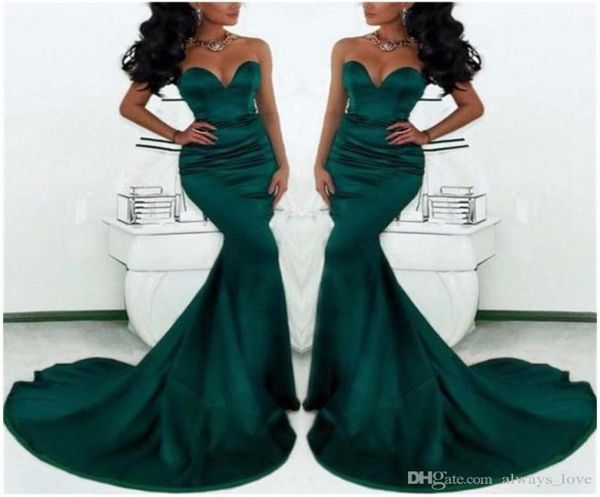 

2019 emerald green long evening dress mermaid women pageant wear special occasion dress party gown7831626, Black;red