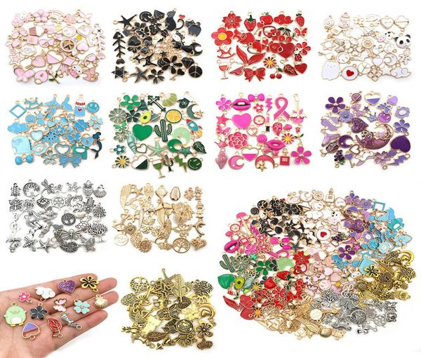 

30pcspack 30pcs mixed cute enamel charms pendant diy bracelet neacklace for jewelry making4777530, Bronze;silver