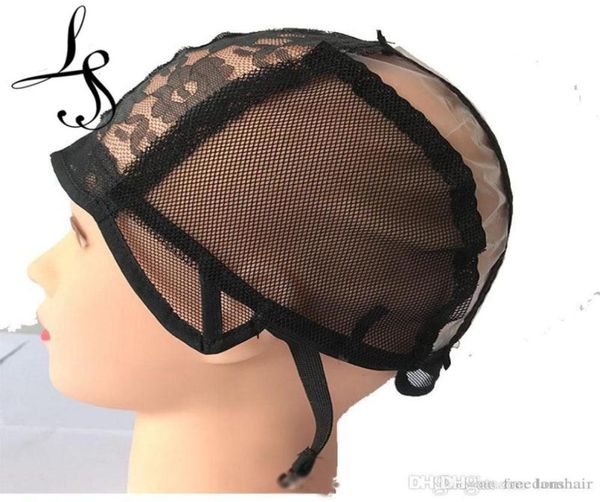 

adjustable wig caps large base cap black weaving wig tools lace caps weave for making a wig2100851, Black;brown