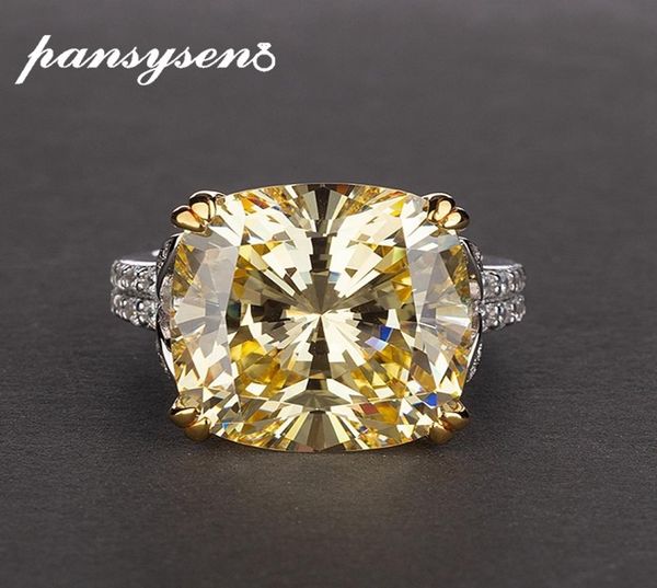 

pansysen charms 1414mm natural citrine rings for women 100 genuine 925 sterling silver jewelry engagement anniversary ring t20097439810, Golden;silver