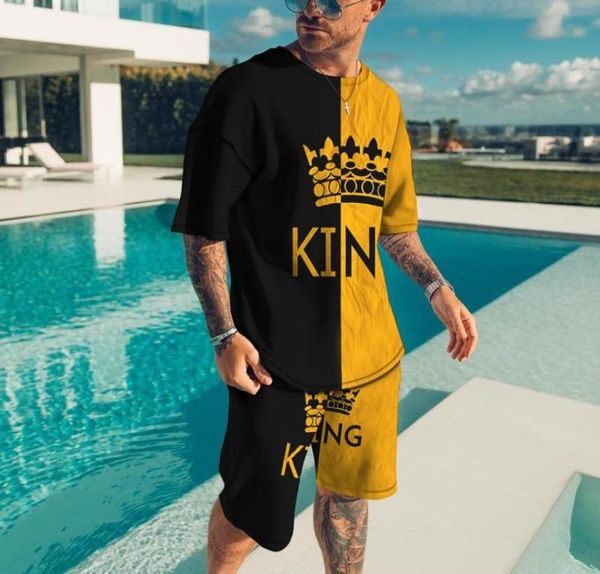 

men039s tracksuits summer style men39s casual shorts suit oneck tshirt beach pants 3d men sportswear man clothing 2piece 5365044, Gray