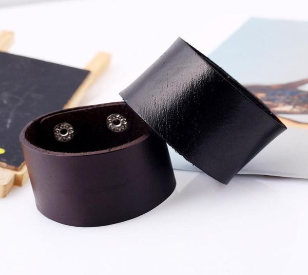 

charm bracelets fashion punk wide genuine leather bracelet black brown cuff amp bangles for men vintage wristband jewelry1854625, Golden;silver
