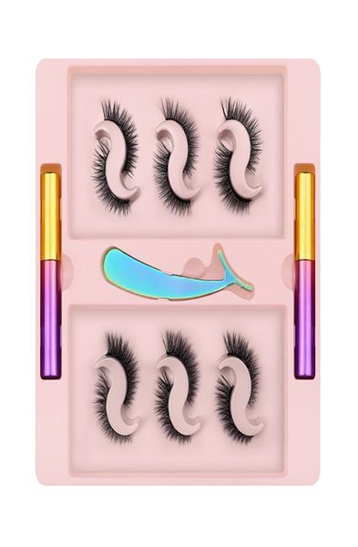 

natural false lashes short faux cils eyelashes set magnet eyeliner long lasting eyelash eye beauty tool tweezers2641446