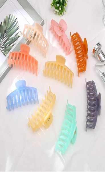 

solid color claw clip large barrette crab hair claws bath clip ponytail clip for women girls hair accessories gift4874280, Golden;silver