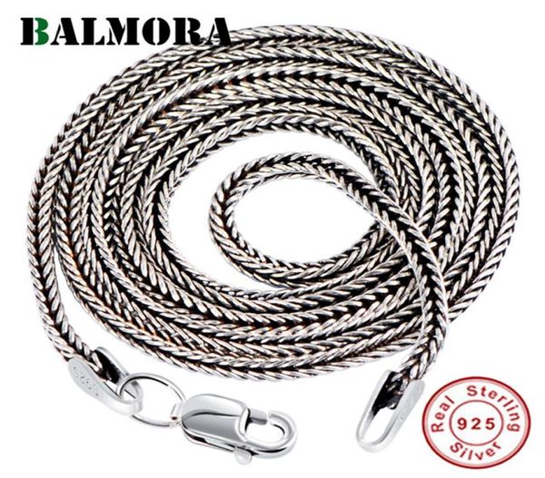 

balmora real 925 sterling silver foxtail chains chokers long necklaces for women men for pendant jewelry 1632 inches265e2820405