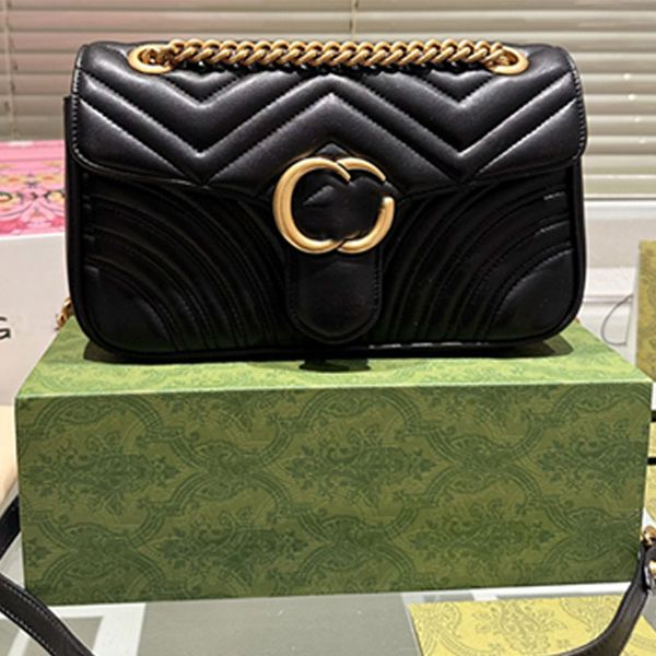 

famous brand marmont bag love heart v wave pattern satchel shoulder bag chain handbags crossbody purse lady leather classic style tote bags